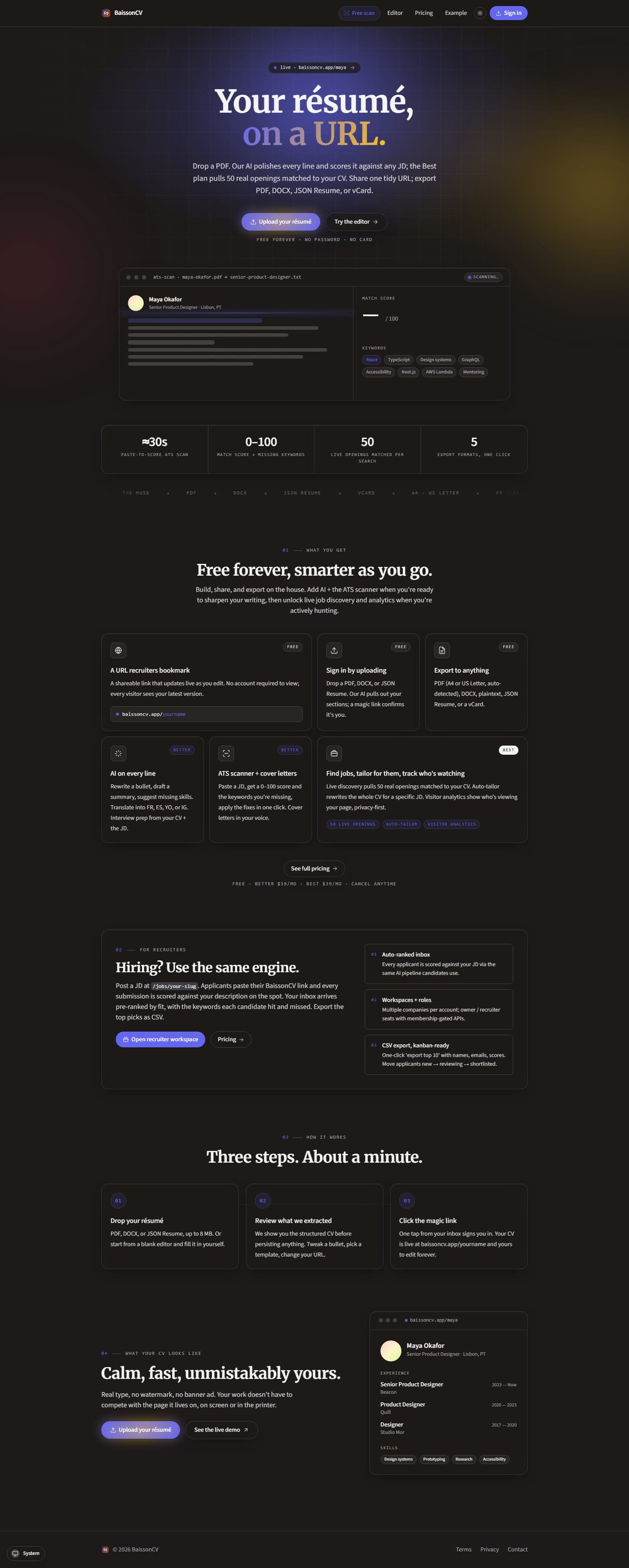 BaissonCV screenshot 1